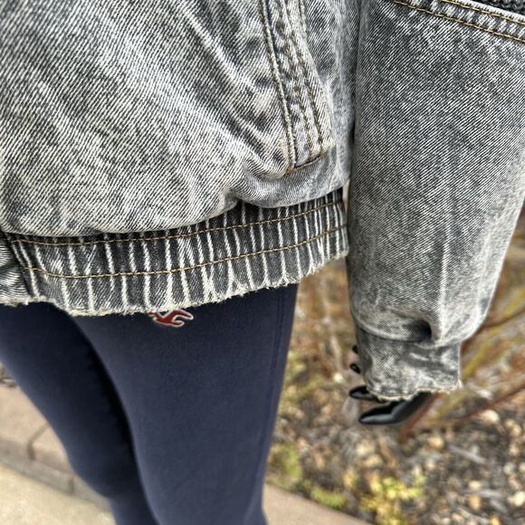 Vintage Joe Borders Squadron Mens XL Jacket Denim Full Zip Distressed Washed - Picture 6 of 15